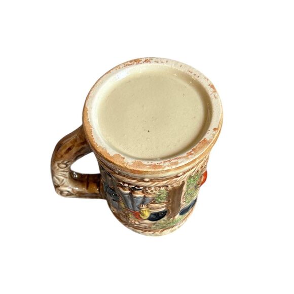 1970s Brown Man and Children Themed Ceramic Handled Beer Stein or Mug - Picture 6 of 6